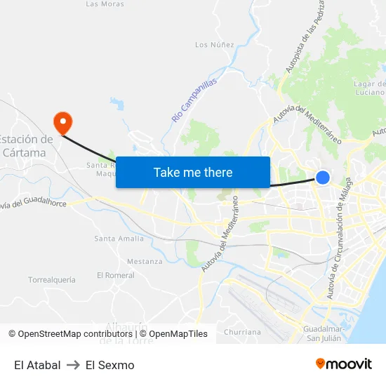 El Atabal to El Sexmo map