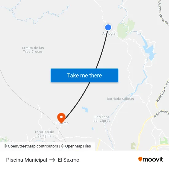 Piscina Municipal to El Sexmo map