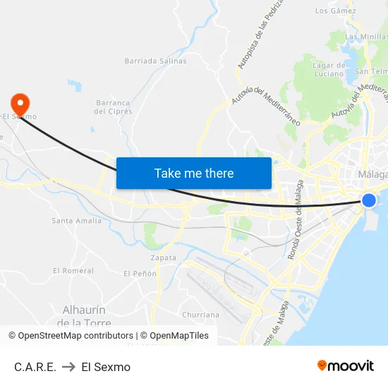 C.A.R.E. to El Sexmo map