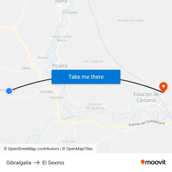 Gibralgalia to El Sexmo map