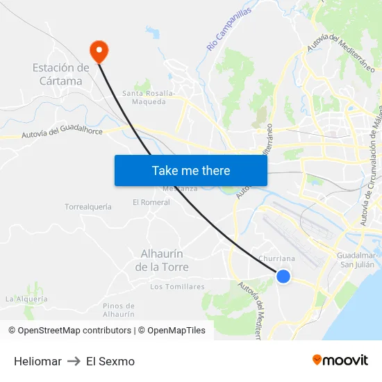 Heliomar to El Sexmo map