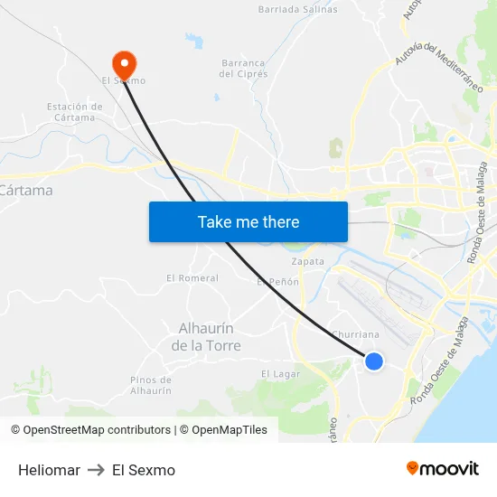 Heliomar to El Sexmo map