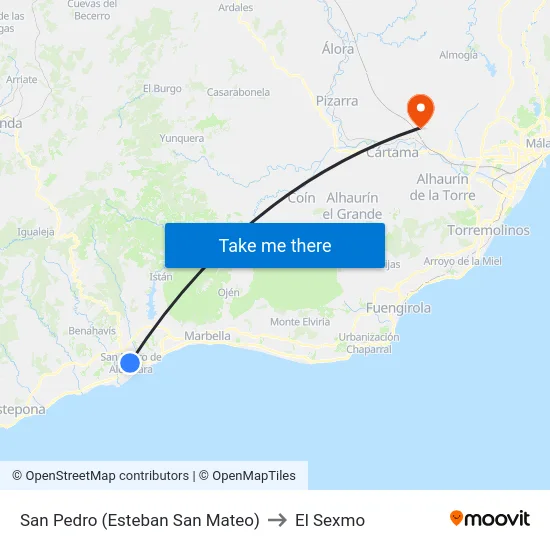 San Pedro (Esteban San Mateo) to El Sexmo map