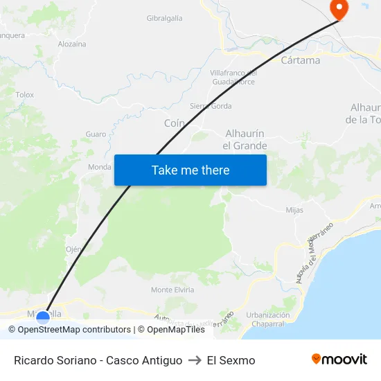 Ricardo Soriano - Casco Antiguo to El Sexmo map