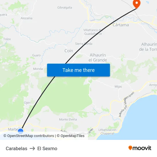 Carabelas to El Sexmo map