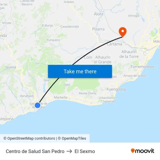 Centro de Salud San Pedro to El Sexmo map