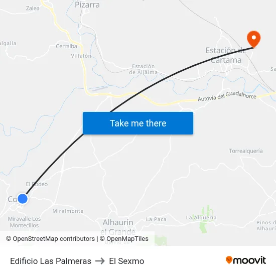 Edificio Las Palmeras to El Sexmo map