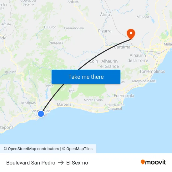 Boulevard San Pedro to El Sexmo map