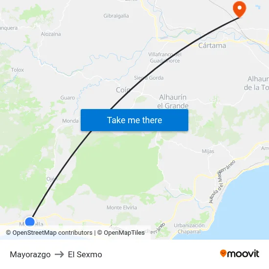 Mayorazgo to El Sexmo map