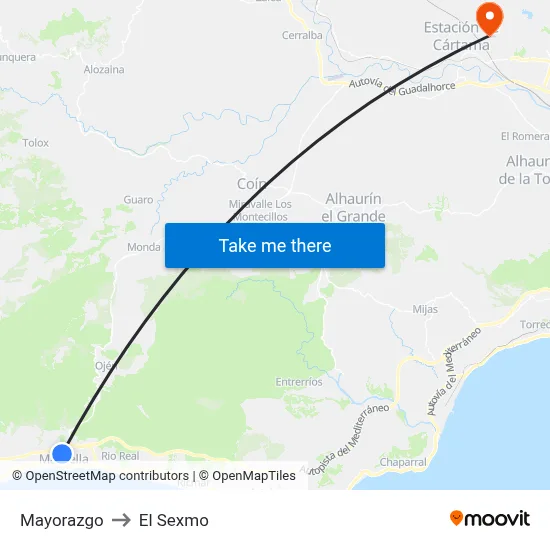 Mayorazgo to El Sexmo map
