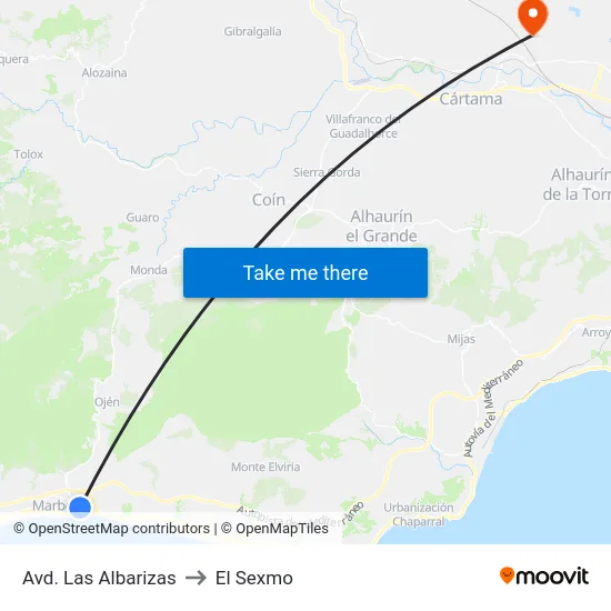 Avd. Las Albarizas to El Sexmo map