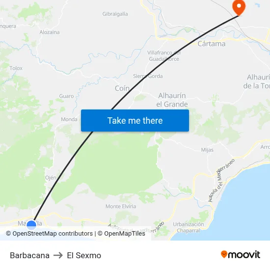 Barbacana to El Sexmo map