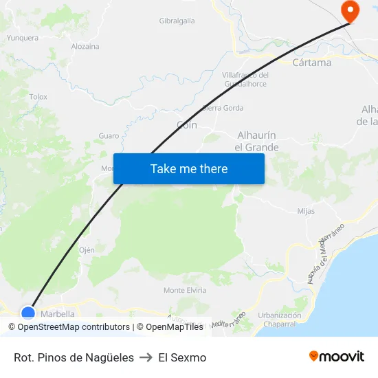 Rot. Pinos de Nagüeles to El Sexmo map