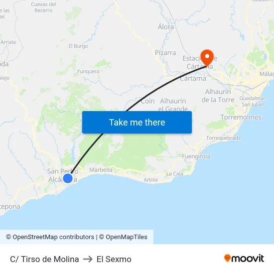 C/ Tirso de Molina to El Sexmo map