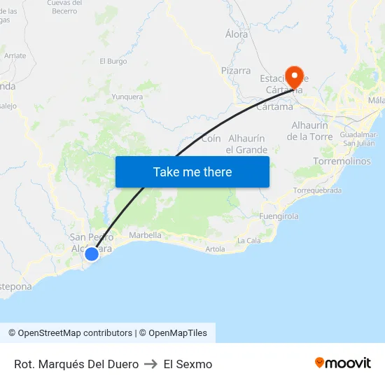 Rotonda Marqués Del Duero to El Sexmo map