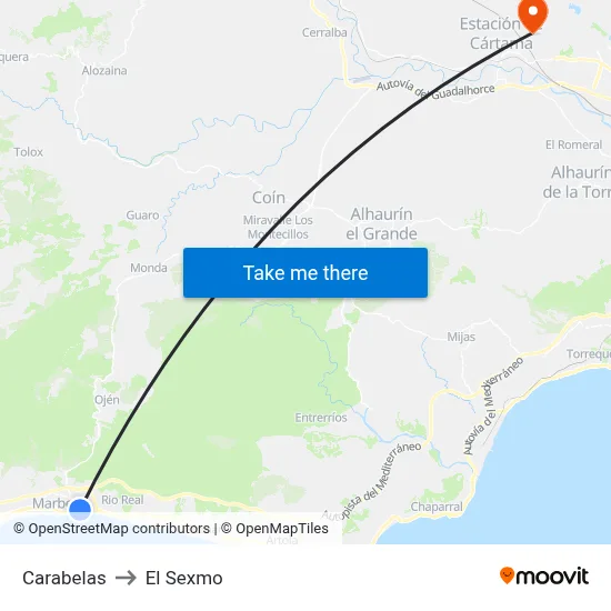 Carabelas to El Sexmo map