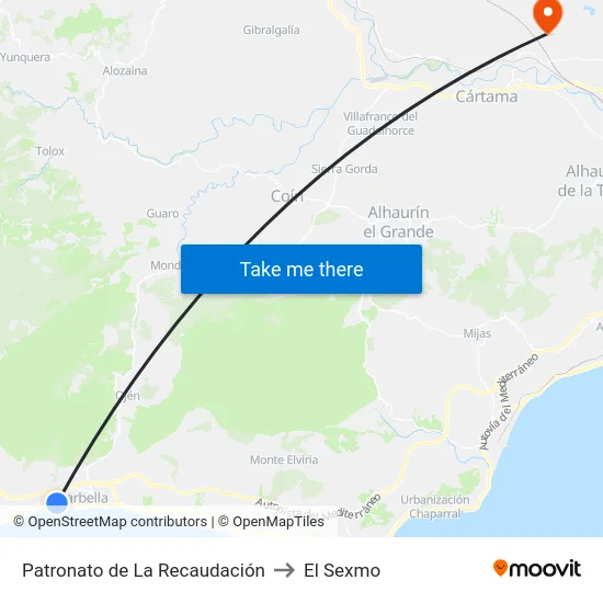 Patronato de La Recaudación to El Sexmo map