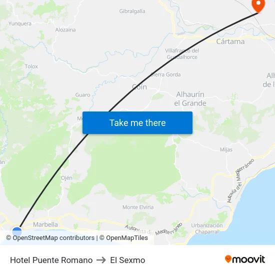 Hotel Puente Romano to El Sexmo map