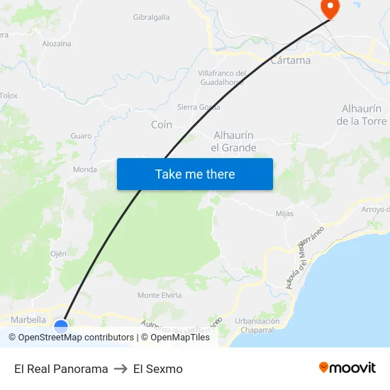 El Real Panorama to El Sexmo map