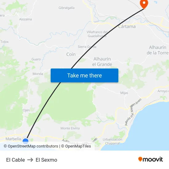 El Cable to El Sexmo map