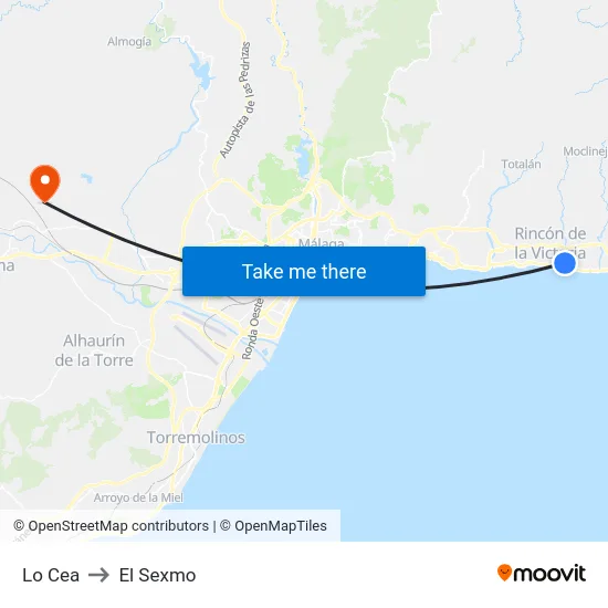 Lo Cea to El Sexmo map
