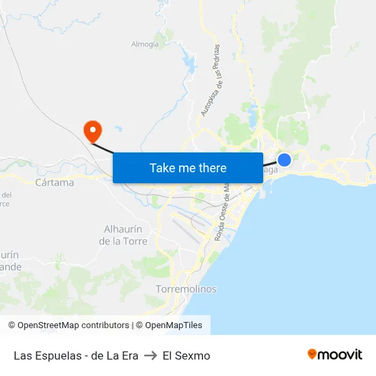 Las Espuelas - de La Era to El Sexmo map