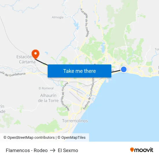 Flamencos - Rodeo to El Sexmo map