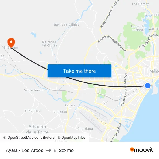 Ayala - Los Arcos to El Sexmo map