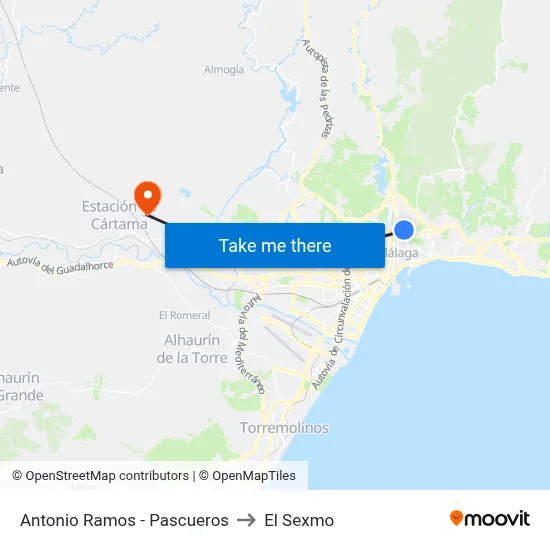 Antonio Ramos - Pascueros to El Sexmo map
