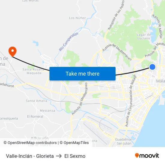 Valle-Inclán - Glorieta to El Sexmo map