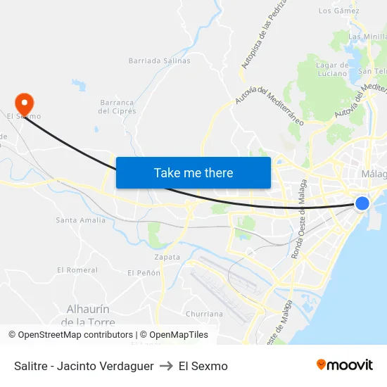 Salitre - Jacinto Verdaguer to El Sexmo map
