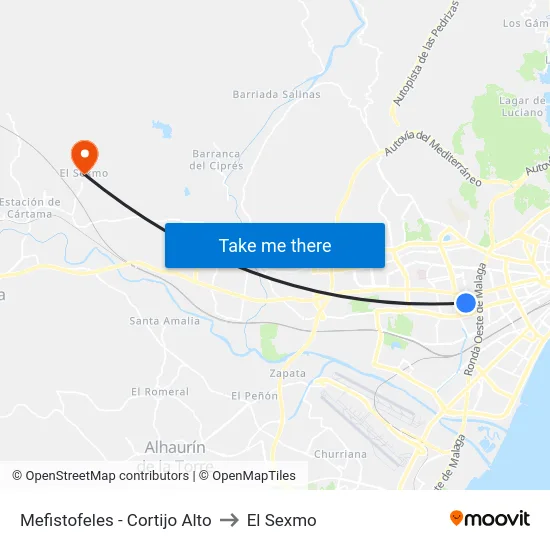 Mefistofeles - Cortijo Alto to El Sexmo map