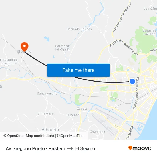 Av Gregorio Prieto - Pasteur to El Sexmo map