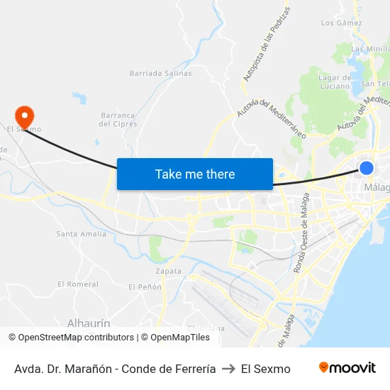 Avda. Dr. Marañón - Conde de Ferrería to El Sexmo map