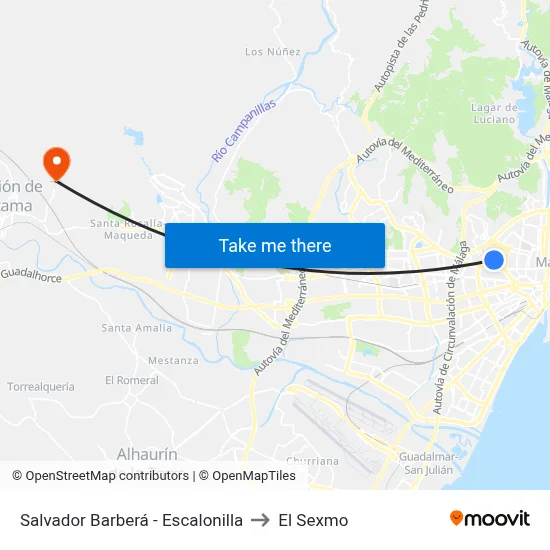Salvador Barberá - Escalonilla to El Sexmo map