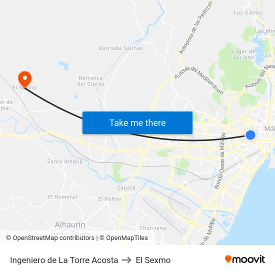 Ingeniero de La Torre Acosta to El Sexmo map
