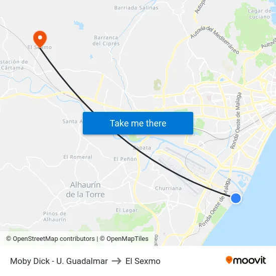 Moby Dick - U. Guadalmar to El Sexmo map