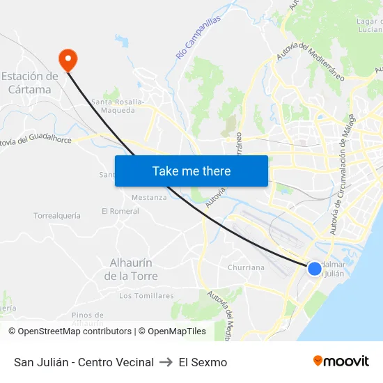 San Julián - Centro Vecinal to El Sexmo map