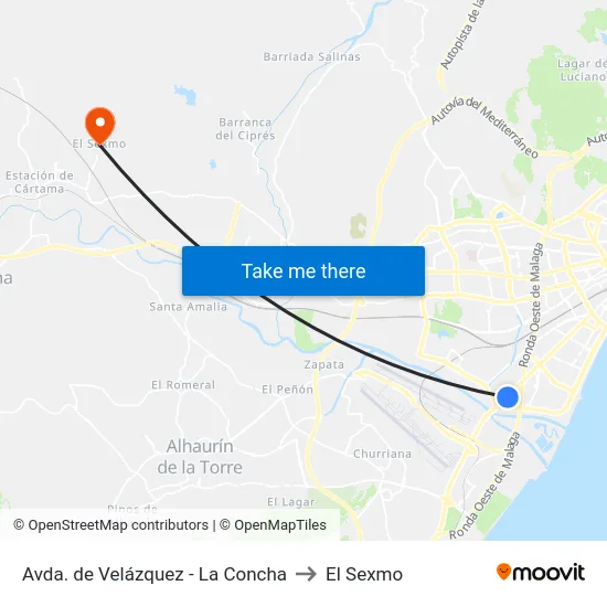 Avda. de Velázquez - La Concha to El Sexmo map