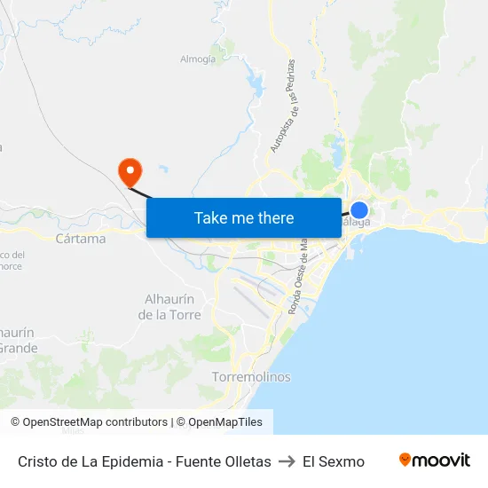 Cristo de La Epidemia - Fuente Olletas to El Sexmo map