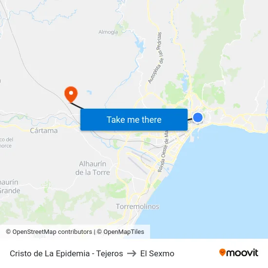 Cristo de La Epidemia - Tejeros to El Sexmo map
