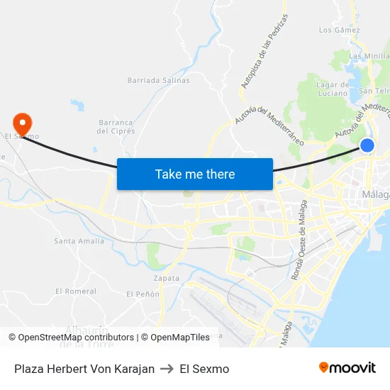 Plaza Herbert Von Karajan to El Sexmo map