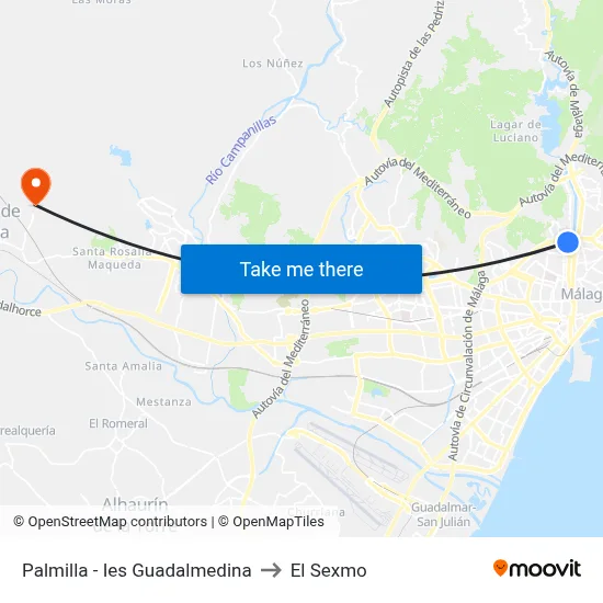 Palmilla - Ies Guadalmedina to El Sexmo map