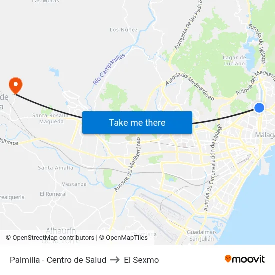 Palmilla - Centro de Salud to El Sexmo map