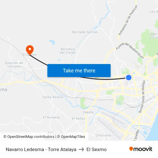 Navarro Ledesma - Torre Atalaya to El Sexmo map