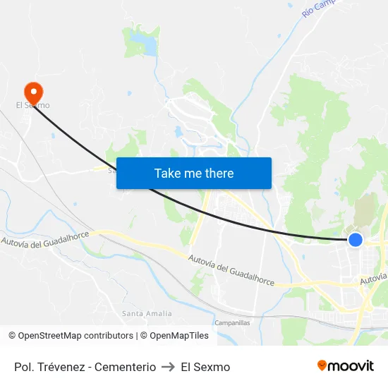 Pol. Trévenez - Cementerio to El Sexmo map