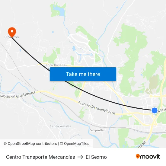 Centro Transporte Mercancías to El Sexmo map
