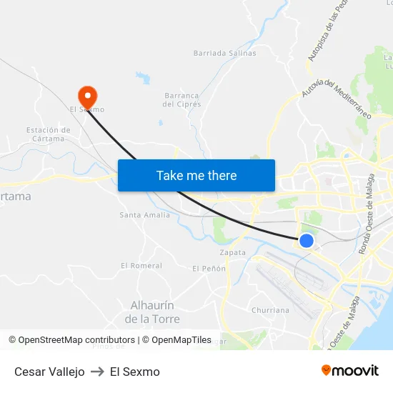Cesar Vallejo to El Sexmo map