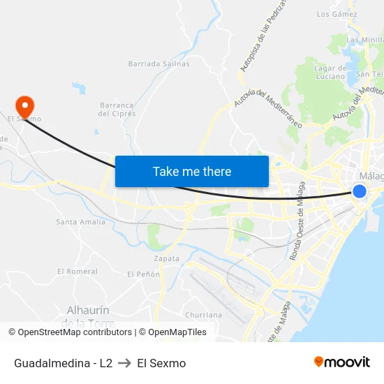 Guadalmedina - L2 to El Sexmo map