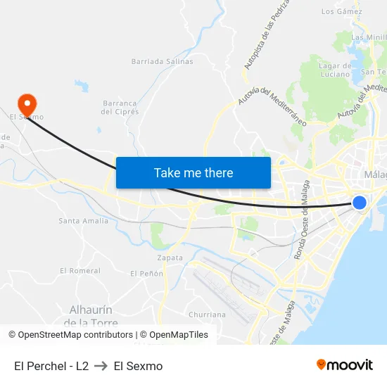 El Perchel - L2 to El Sexmo map